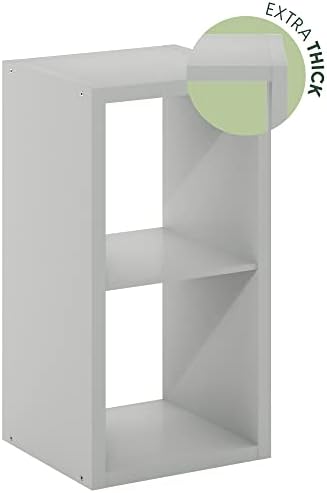 Furinno Cubicle Open Back Decorative Cube Storage Organizer, Light Grey - Image 6