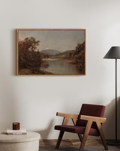 ARPEOTCY Vintage Framed Canvas Wall Art, 24×36 Inch, Fall Landscape Large Wall - Image 2