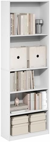 Furinno Jaya Book Shelf, 5-Tier Tall Book Shelf, Bookcase by Furinno-FitsYourSpaceFitsYourBudget