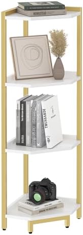 Hzuaneri Corner Shelf Stand 4-Tier Corner Bookshelf Storage Standing Shelf - Image 7