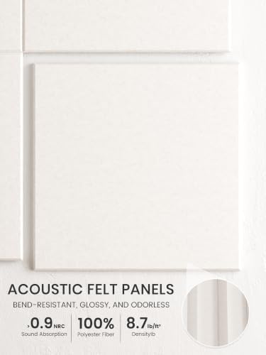 Bumusty 36"x 24" Large Felt Bulletin Board Tiles, Milky White - Image 3