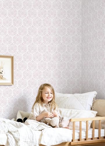 Safiyya Peel and Stick Wallpaper Pink Boho Contact Paper, 78.7"x17.3" Modern - Image 5