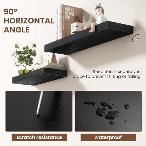 Acovy 40 Inch Floating Shelves for Wall 2 Pack, Wall Mounted Floating Shelf - Image 4