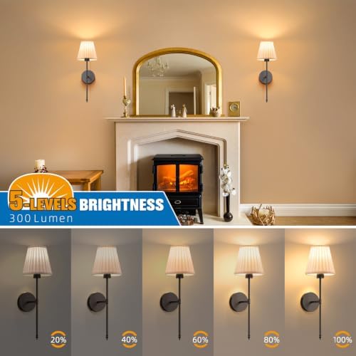NIORSUN 19.9 inch Battery Operated Wall Sconce Set of 2, 9 Colors Wireless Wall - Image 5