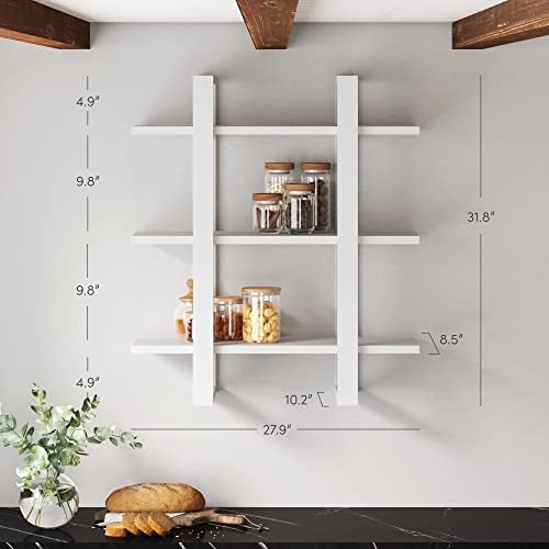 Nathan James Benji Floating Wall Book Shelves, 3-Tier Display Shelf, Decorative - Image 3