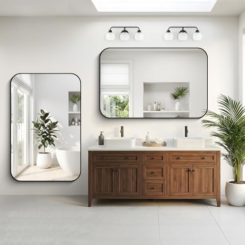 DESBING 36" x 55"Bathroom Mirror, Matte Black Wall Mirror - Image 4