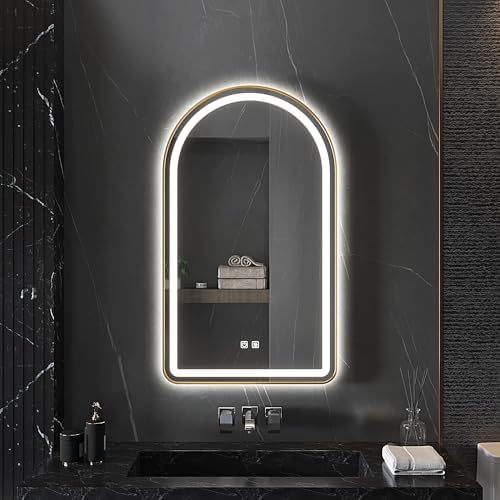 Arched Bathroom Mirror 24"x36", LED Tempered Glass - Image 5