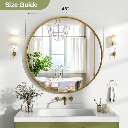 48 Inch Round Bathroom Mirror - Image 6