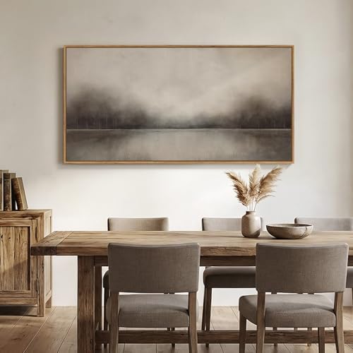 Large Framed Neutal Abstract Landscape Wall Art - Image 4