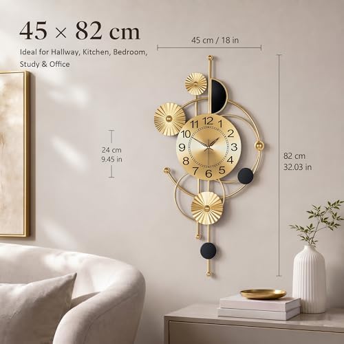 32" Modern Large Wall Clock Decorative Metal Art - Image 5