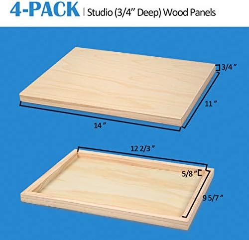 Falling in Art 4 Pack 11x14’’ Unfinished Birch Wood Panels Kit - Image 5