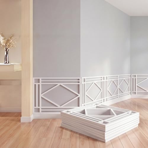Threehoney 6 Pack Wainscoting Panels 30.7 x 23.6 Inch, Covers 30 Ft², Paintable by Threehoney