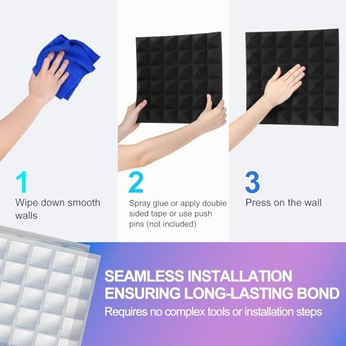JBER 24 Pack Sound Foam Panels, Pyramid Soundproofing Studio Wall Panels - Image 6