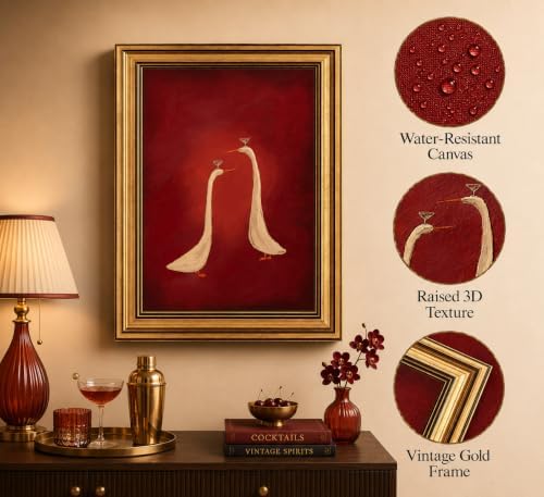 Gold Framed 3D Textured Wall Art, Minimalist Cocktail Animal Pictures Decor - Image 2