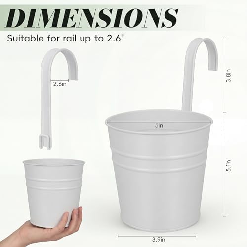 HowRU Hanging Flower Pots, Railing Planter Box - Image 2