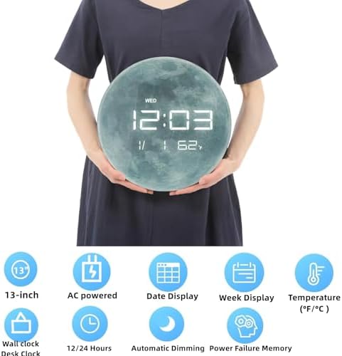 Nbdeal 13" Digital Wall Clock - Image 4