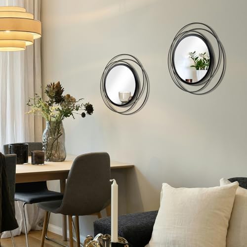 3 Set Sunburst Round Mirrors for Wall Decor Bedroom Bathroom - Image 5