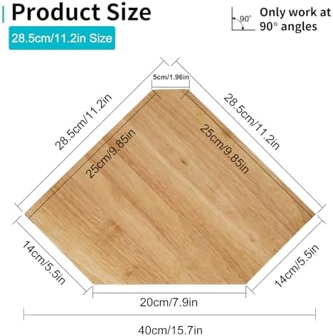 Corner Wall Shelves Set 2 Wire Hole Solid Oak Wood Display Shelf - Image 3