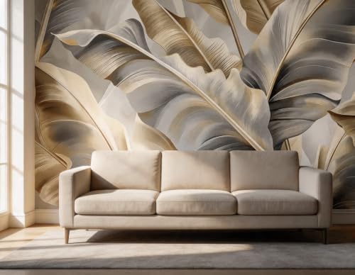 Golden Banana Leaf Peel and Stick Wallpaper murals - Image 4