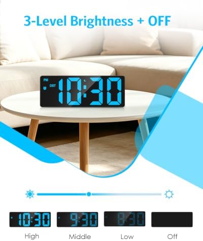AMIR Digital Alarm Clock, 6.3" Large LED Display Bedside Clock - Image 3