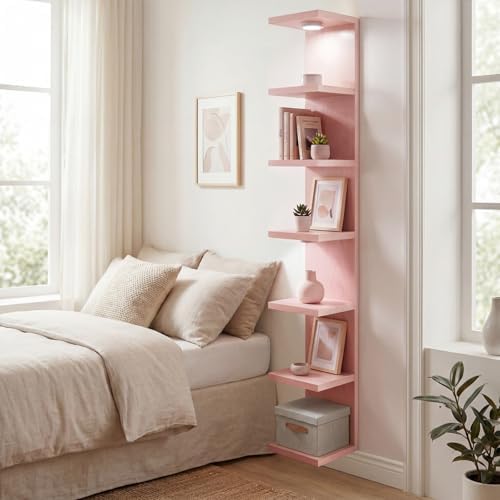 Fixwal 7 Tier Wall Shelf with LED Lights Lack Shelf - Image 4