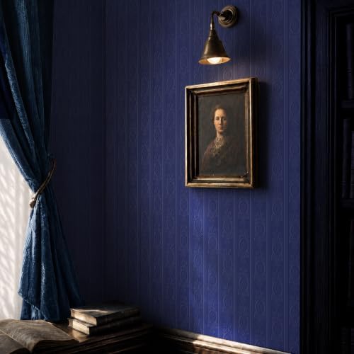 JiffDiff Navy Blue 3D Embossed Textured Peel Stick Wallpaper 17.3"x800" - Image 5