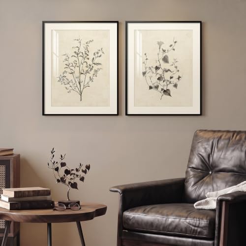 Framed Vintage Neutral Botanical Wall Art - Image 2