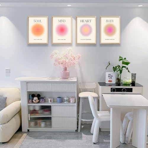 Framed 4 Colorful Abstract Halo Posters, 12x16inchX4 - Image 4