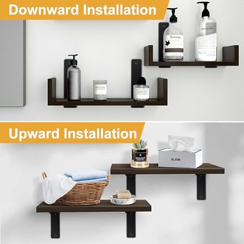 2 Pack - L 9" x H 6" x W1.5, 5mm Thick Black L Shelf Bracket, Iron Shelf - Image 4