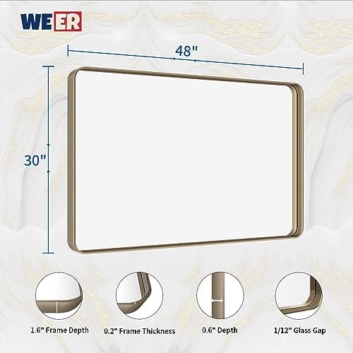 WEER Bronze Bathroom Vanity Mirror 48X30 Inch - Image 6
