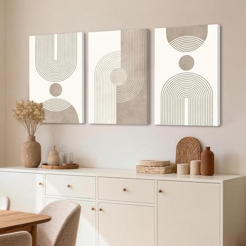 EJPFOGV Triptych Abstract Geometric Wrapped Canvas Wall Art 16x24 inches x3 - Image 5