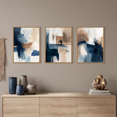 Abstract Brush Stroke Framed Canvas Wall Art, Modern Pastel Wall Decor - Image 2
