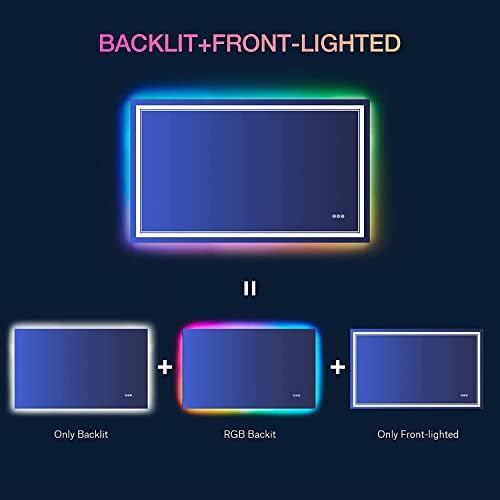 48x32 Inch RGB LED Bathroom Mirror - Image 6