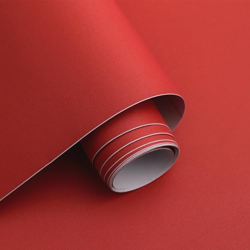 15.7" x 787" Red Wallpaper Red Contact Paper Solid Color Peel and Stick by Micpolo