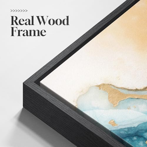 Large Framed Blue Orange Abstract Wall Art - Image 6