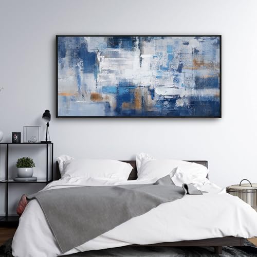 KLAKLA Navy Blue Abstract Canvas Wall Art - Image 5