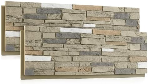 2 Pack Faux Stone Panels Interior 45.6''l x 11.8''h x 0.98''d Faux Siding by Unknown