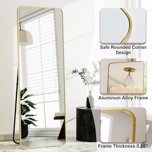 HARRITPURE 56"x21" Full Length Mirror, Rectangle Floor Mirror - Image 3