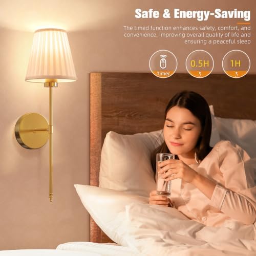 NIORSUN 19.9 inch Battery Operated Wall Sconce Set of 2, 9 Colors Wireless Wall - Image 6