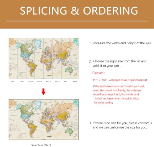 World map wall Mural Peel and Stick - Image 4