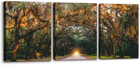 Pacimo 3 Pieces Autumn Landscape Wall Art Decor Fall Orange Hanging Tree Canopy by Pacimo