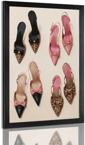 Pink Heel Leopard Posters Trendy Bow Leopard Heels Canvas Wall Art Coquettish by Unknown