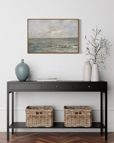 VIYYIEA Ocean Landscape Large Framed Wall Art, Seascape Vintage Paintings Art - Image 2