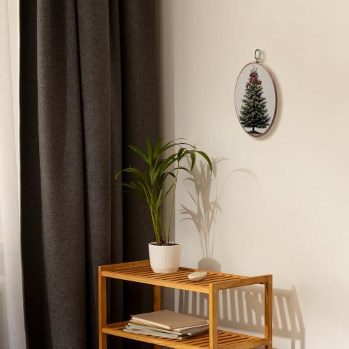 KSDUT Vintage Moody Christmas Evergreen Tree Oval Wall Art 8.6"x11.4" - Image 6
