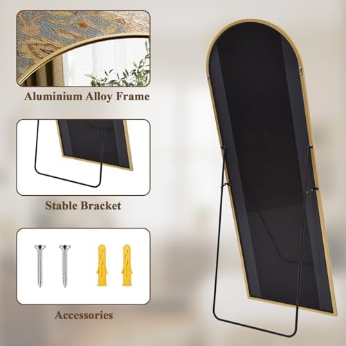 Arched Large Full Length Mirror 78"x35" Leaning Hanging Gold - Image 5