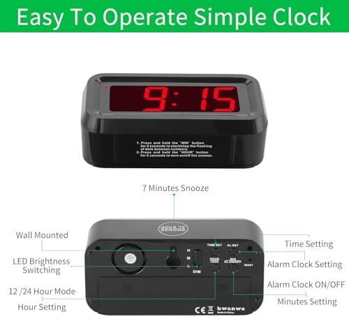 Alarm Clock, 1.2'' LED, Battery Operated, 3-Level Brightness - Image 5