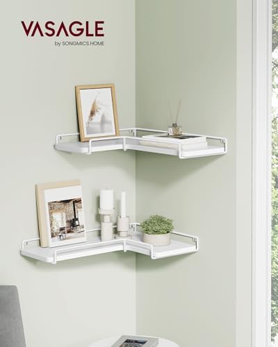 VASAGLE Corner Shelf Wall Mount Set of 2, Small Corner Floating Shelves - Image 2