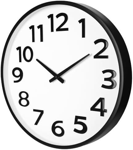 20 Inch Large Wall Clock Silent Quartz Analog Round Battery Operated by Keepcross