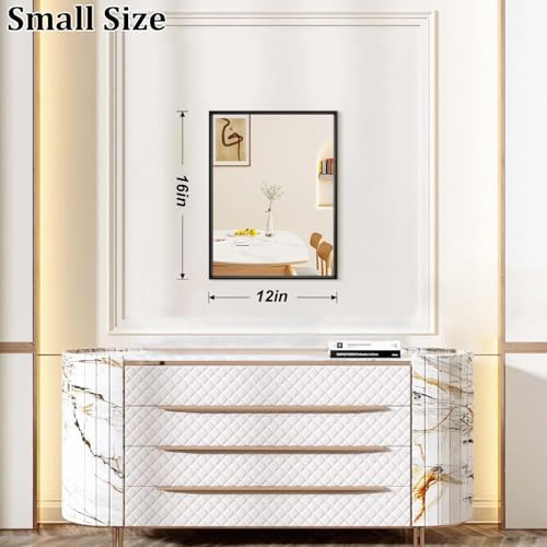 AAZZKANG Mirrors for Wall Rectangular Metal Framed Black 16"x12" - Image 2
