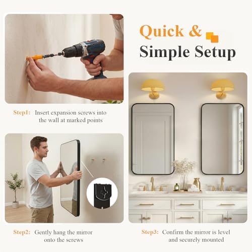 Sweetcrispy Bathroom Wall Mirror, Vanity Mirrors - Image 6